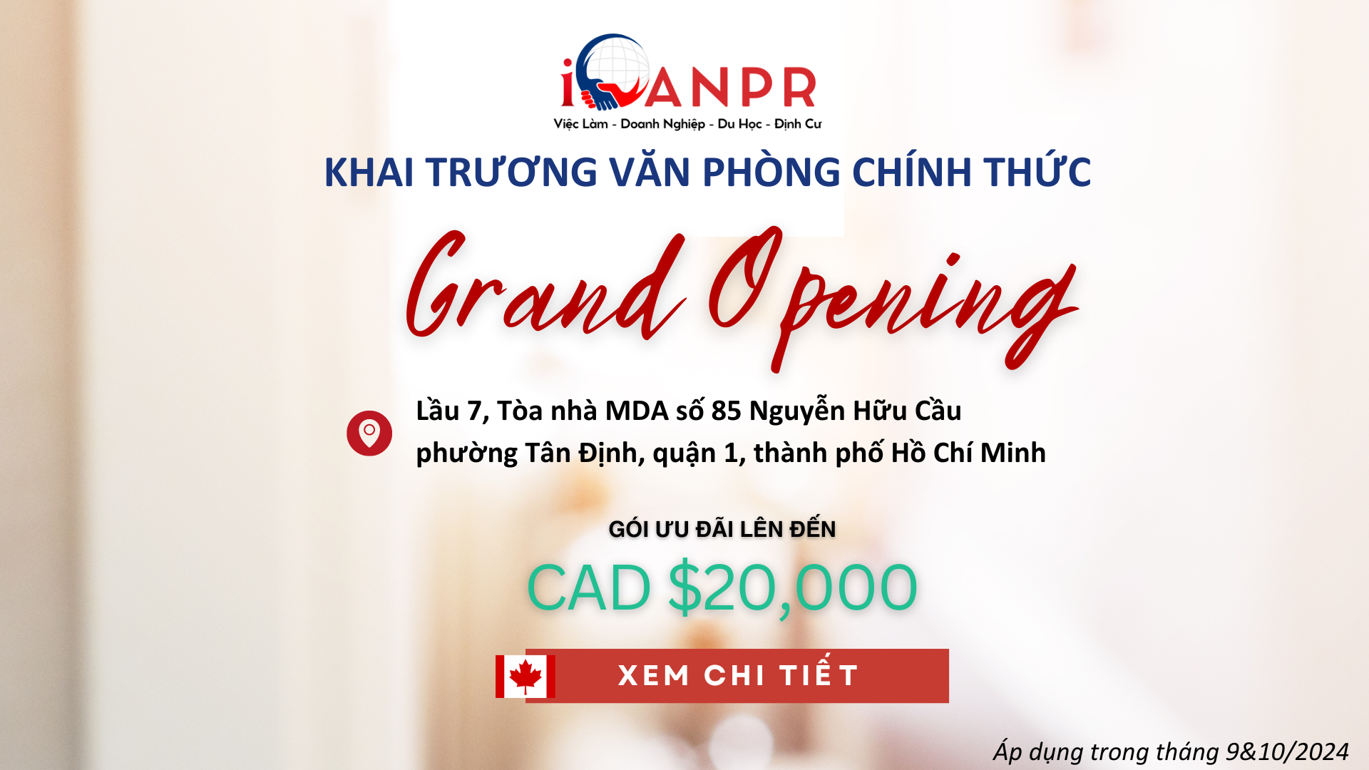 Gói ưu đãi nhân dịp khai trương văn phòng mới iCanPR tại Tp. Hồ Chí Minh