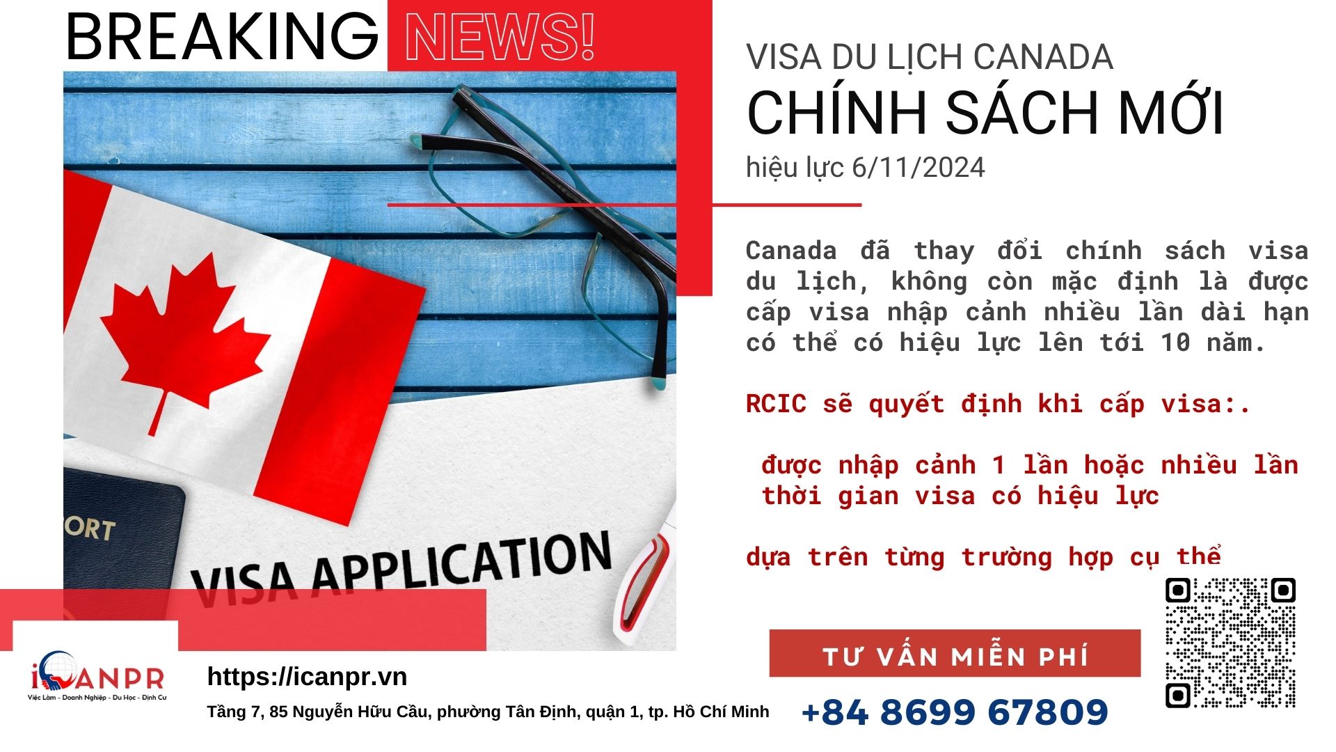 Canada Thay Đổi Chính Sách Visa Du Lịch - Hiệu Lực từ Ngày 6/11/2024