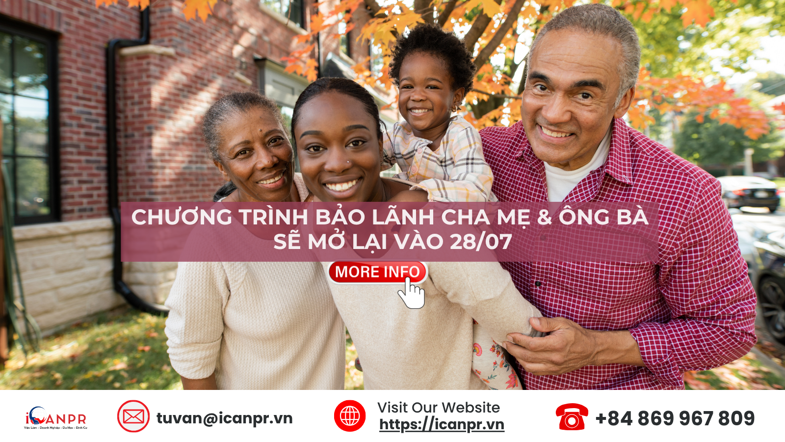 Chương Trình Bảo Lãnh Cha Mẹ & Ông Bà sẽ Mở Lại Vào 28/07