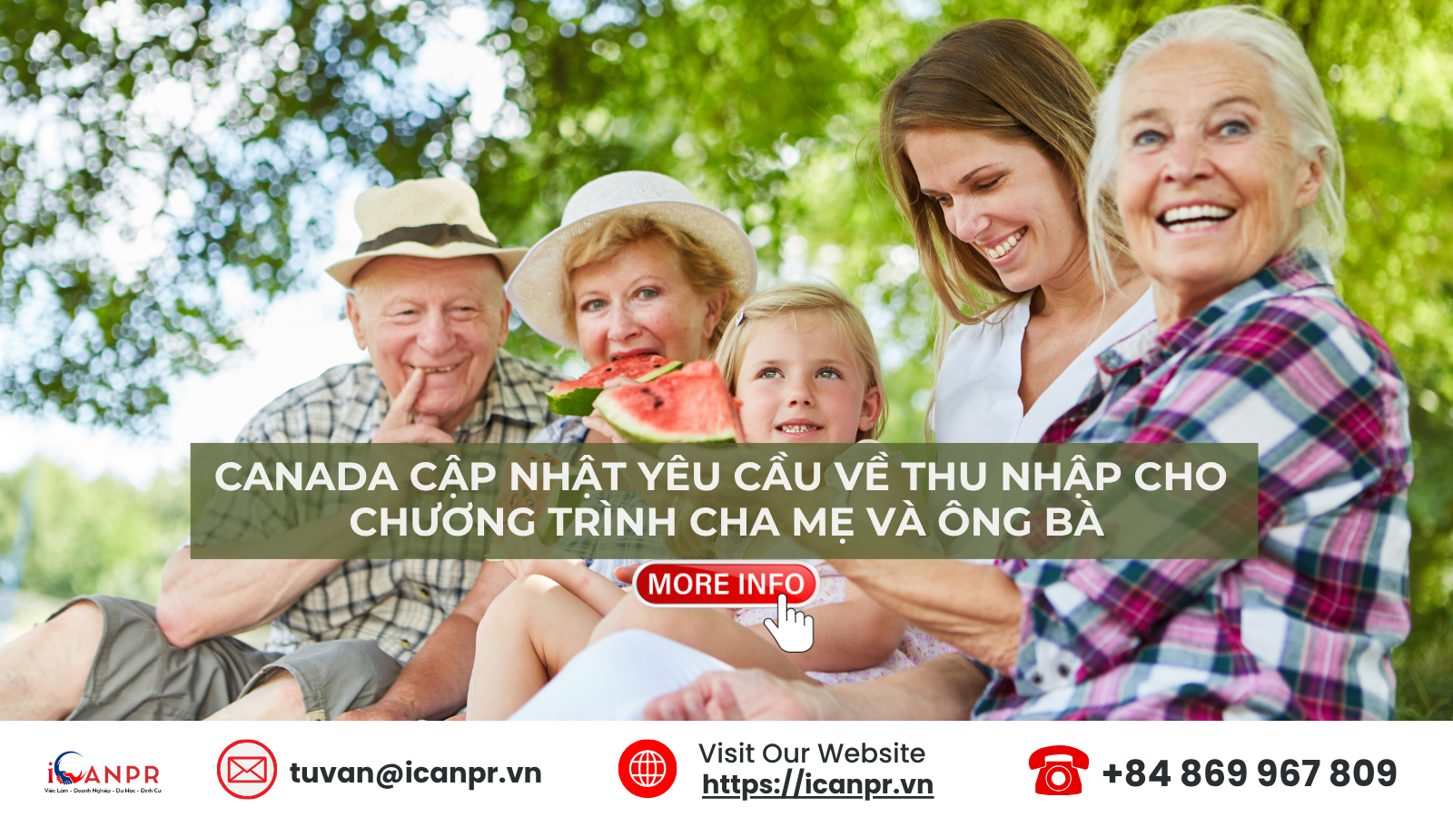 Canada cập nhật yêu cầu về thu nhập cho Chương trình Cha mẹ và Ông bà