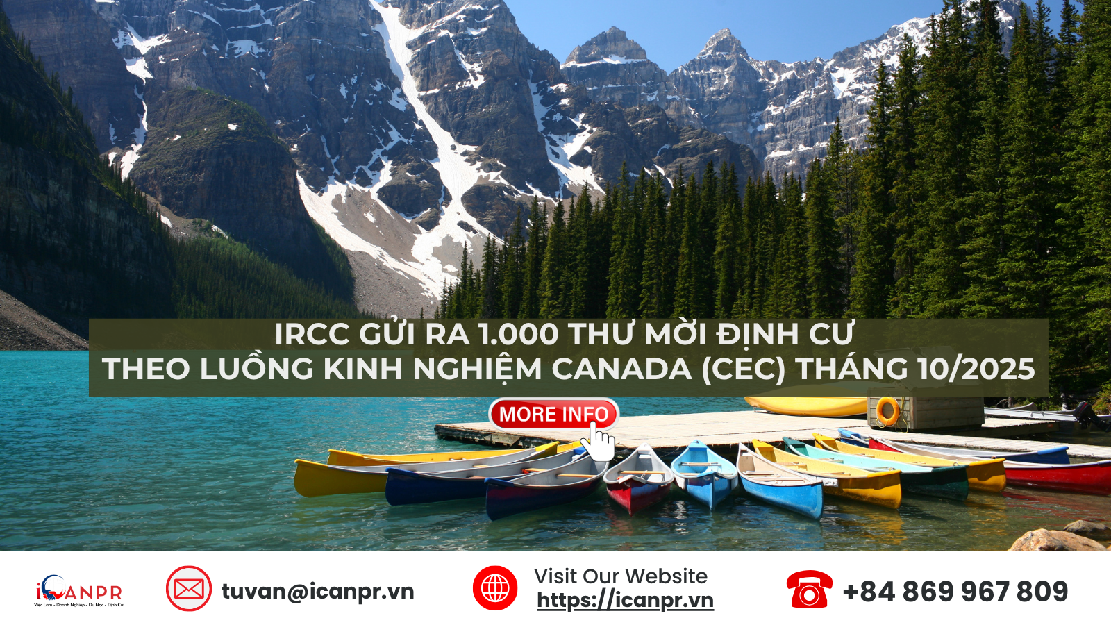 IRCC gửi ra 1.000 lời mời định cư theo luồng Kinh nghiệm Canada (CEC) tháng 10/2025