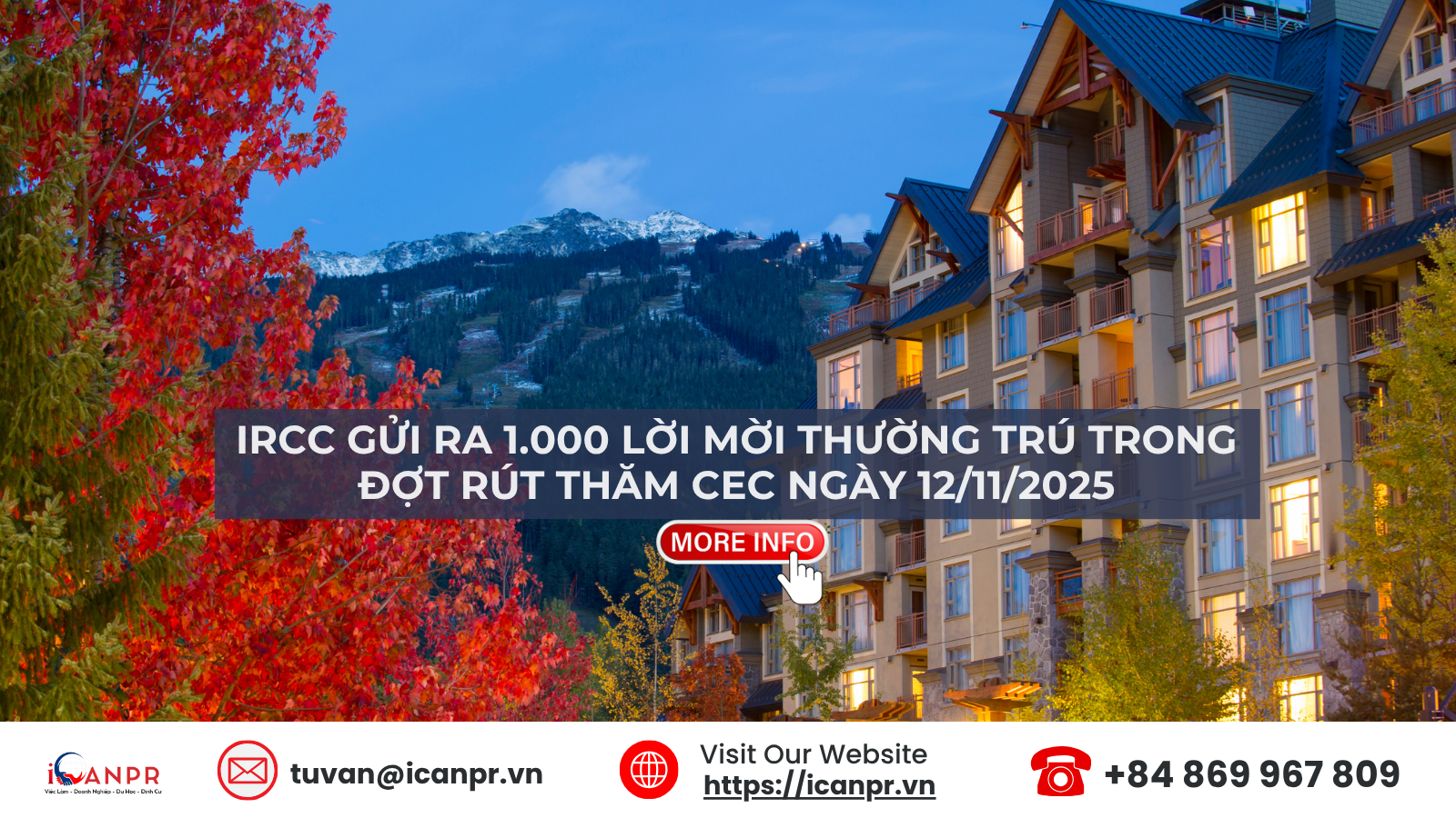 IRCC Gửi Ra 1.000 Lời Mời Thường Trú Trong Đợt Rút Thăm CEC Ngày 12/11/2025