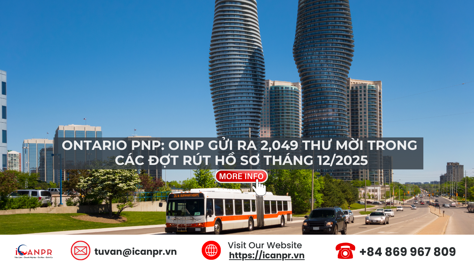 Ontario PNP: OINP Gửi Ra 2,049 Thư Mời Trong Các Đợt Rút Thăm Tháng 12/2025